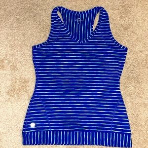Athleta‎ blue & green razorback super stretch fitted tank size small